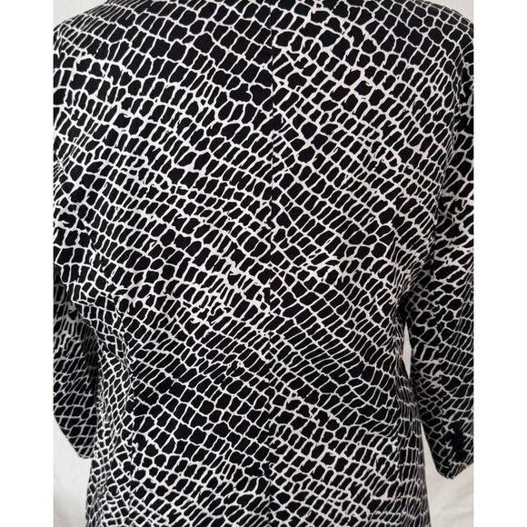 Harve Benard Large One Button Jacket Blazer White Black Reptile Print - Picture 7 of 8